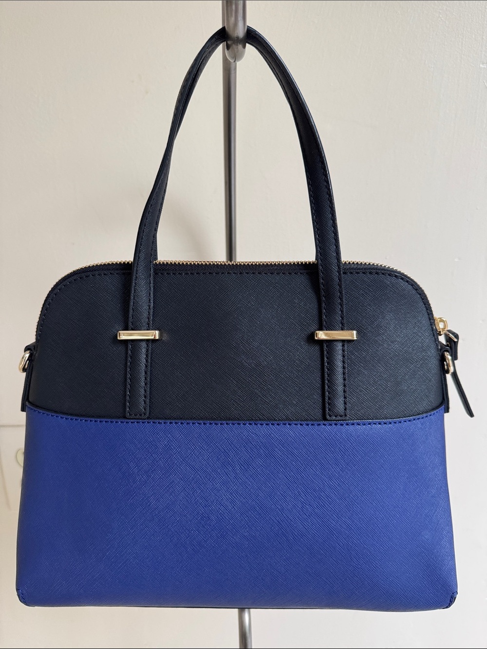 kate Spade Two-Tone Black and Blue Dome Satchel Bag - Picture 3 of 13